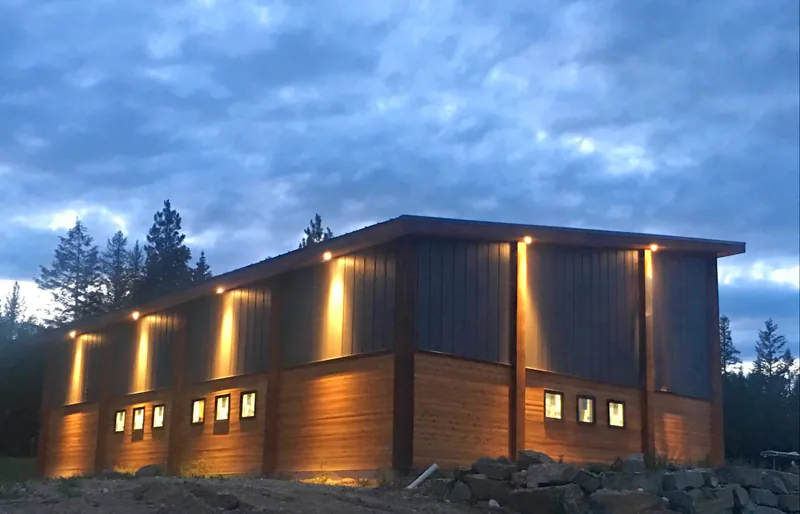 Customized lighting in Barndominium Flathead Montana Style
