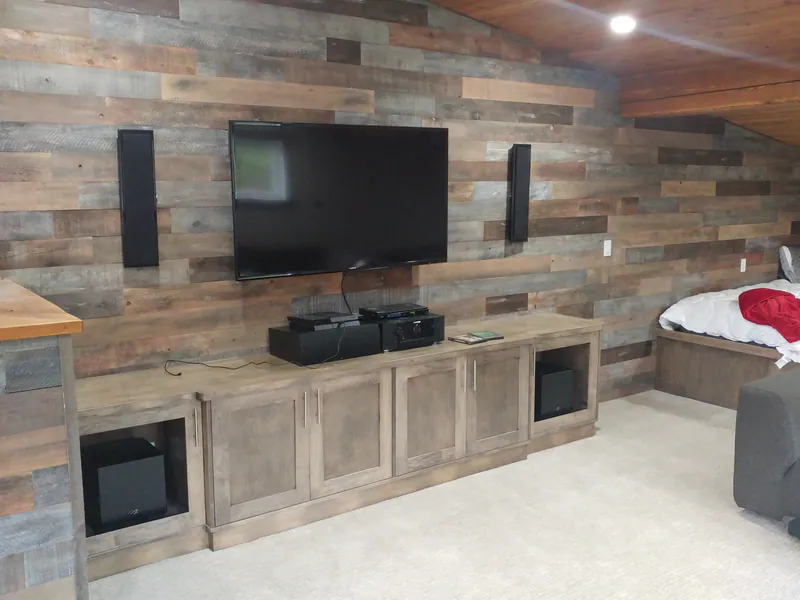 Modern entertainment, rustic appeal, by Built Right in Montana
