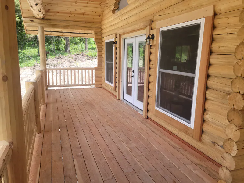 The log cabin deck, by Built Right in Montana